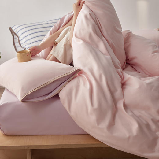 2026春夏全棉人字纹小提花拼色系列四件套 商品图2