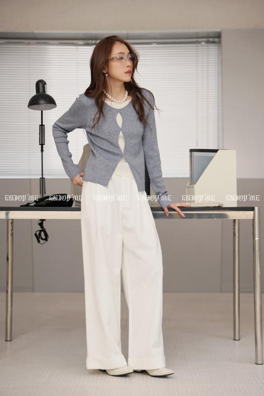 【门店同款】ENJOY春季显瘦卷边阔腿裤 169147083 商品图0