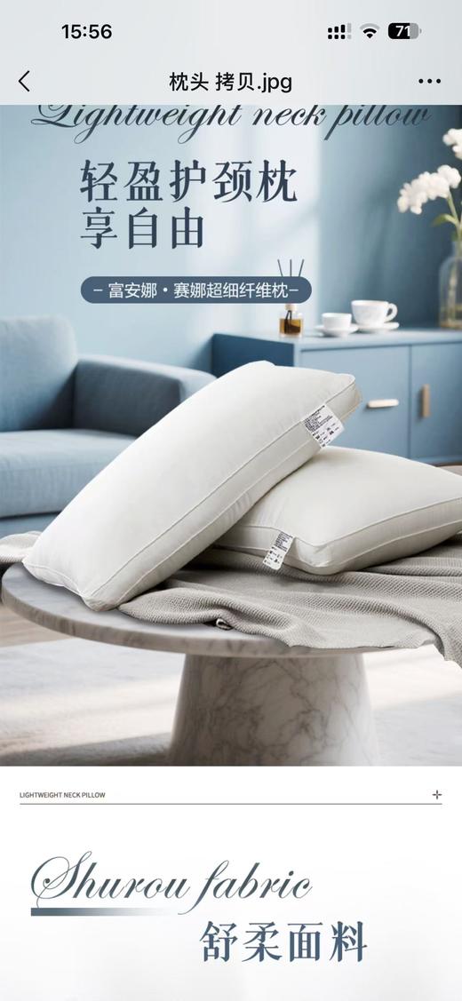 【富安娜】B7F赛娜超纤维1对枕芯 商品图0