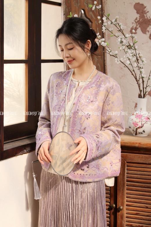 【门店同款】ENJOY春季“画中行”垂珠漱紫中式外套 169649542 商品图7