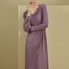 【居家舒适】卷卷紫女士兰精莫代尔V领长袖连衣裙家居服/睡衣 轻柔舒适透气 极简百搭不挑身材 商品缩略图4
