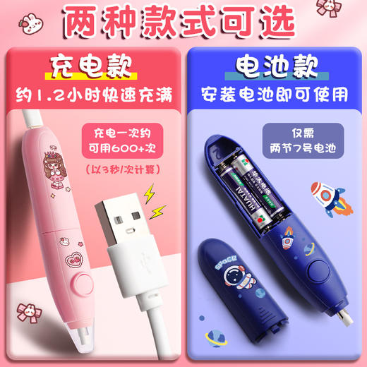 【电动橡皮擦❗小巧易携带】小学生专用擦得干净可充电美术生橡皮自动橡皮擦。rg 商品图1