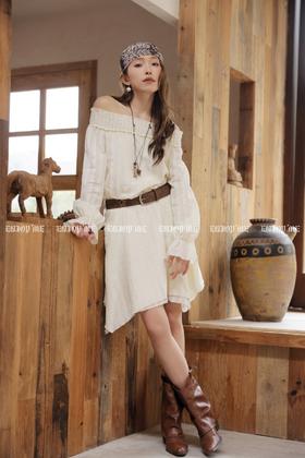 【门店同款】ENJOY春季“序光之旅”白茶清欢露肩裙 169244908