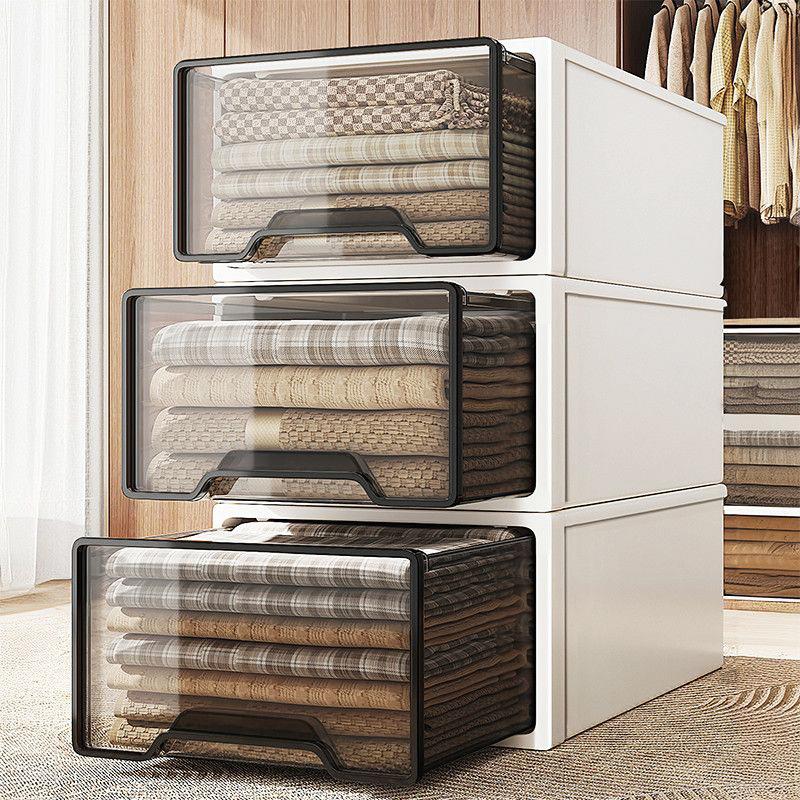 收纳箱抽屉式衣物家用卧室衣柜整理箱大容量储物零食玩具收纳盒子