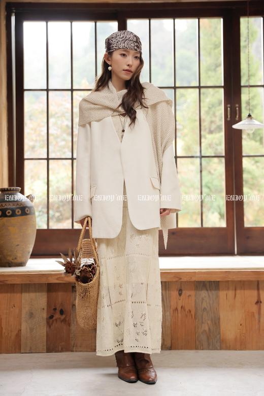 【门店同款】ENJOY春季“序光之旅”毛织披肩西装外套 169649606 商品图1