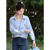 鹿向南「崧蓝之境」蓝色长袖衬衫春季新款法式百搭显瘦开衫上衣女 商品缩略图0