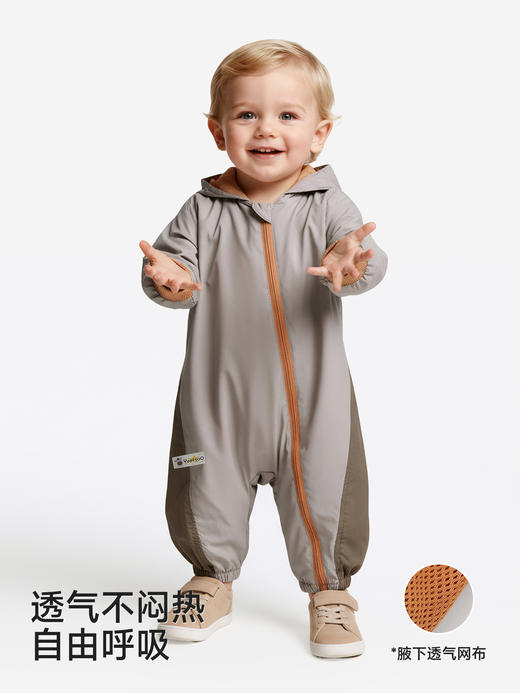 英氏婴儿防晒衣服连帽连体衣宝宝长袖春秋春季爬服YRHFJ1S047A 商品图2