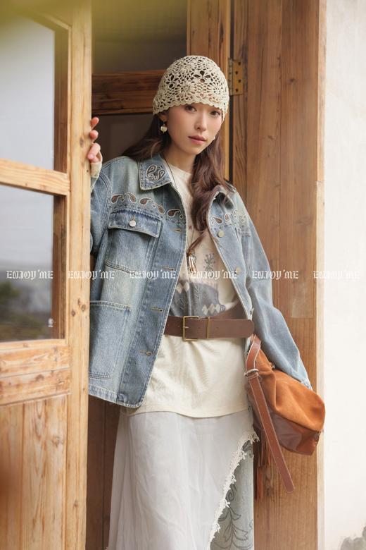 【门店同款】ENJOY春季“序光之旅”设计感腰果花牛仔外套 169443376 商品图5