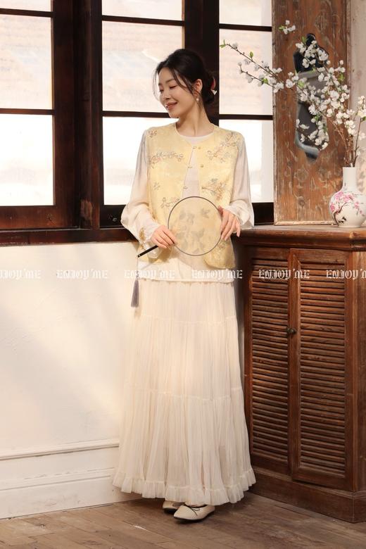 【门店同款】ENJOY春季“画中行”春雾纱中式上衣 169543836 商品图3