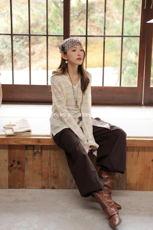 【门店同款】ENJOY春季“序光之旅”V领镂空针织 169443595 商品图2