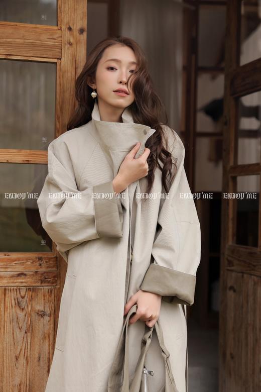 【门店同款】ENJOY春季“序光之旅”拼皮配包长款风衣 169249418 商品图0