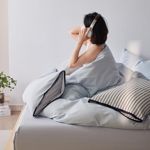 2026春夏全棉人字纹小提花拼色系列四件套 商品图13