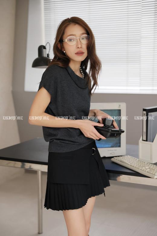 【门店同款】ENJOY春季“柔权主义”叠叠领针织上衣 169247172 商品图5