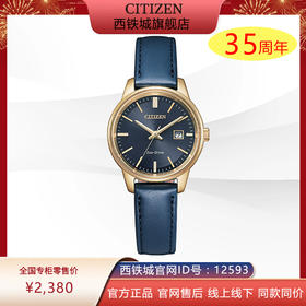 西铁城日本官方正品时尚简约表盘皮带光动能情侣女士手表EW2662-19L