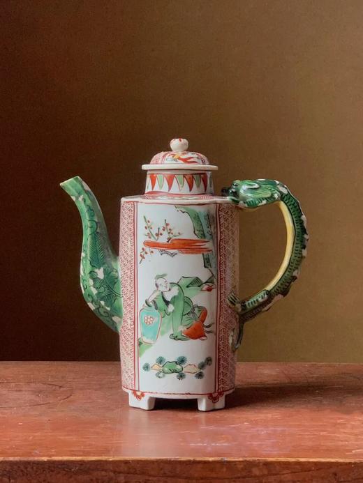 五彩绘人物纹龙把六方流酒壶，顺丰包邮 商品图6