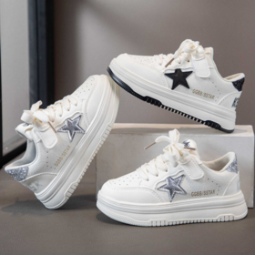 🌈开学封神小白鞋✨高品质 + 高颜值，娃穿被追着问链接🌿【岁愿开学季儿童新款星星小白鞋板鞋D28】 开学季童鞋真的挑花眼😭