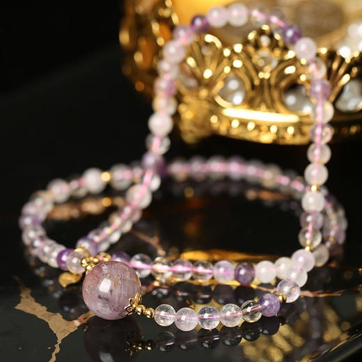 【祈愿吉品】超七锁骨链项链白水晶手串男女款超七吊坠白水晶珠 商品图3