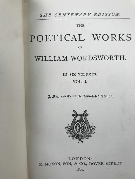 手工特装本百年纪念版！1870年 华兹华斯诗集（全6卷） 1幅肖像插图 全真皮精装36开 商品图5