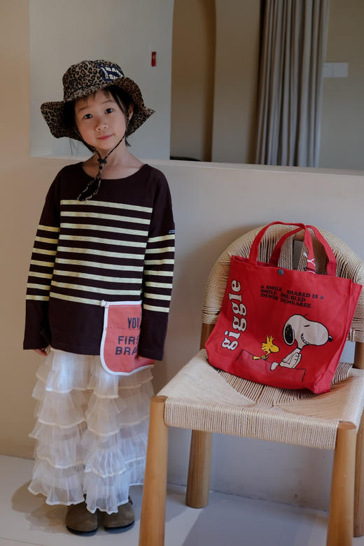 【小大人舒适圈】2026秋季新款日系儿童条纹竹节棉质针织企鹅贴布口袋长袖T恤 商品图1