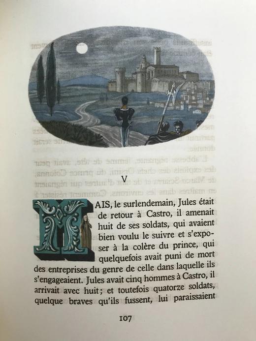 【法语】限量1530册！1942年 司汤达《卡斯特罗修道院》 乔治·莱帕装饰派艺术彩色插图 平装18开带书匣 商品图14