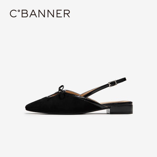 千百度低跟轻奢羊皮时装凉鞋女2026夏季新款平底包头绝美后空凉鞋A26266915 商品图2