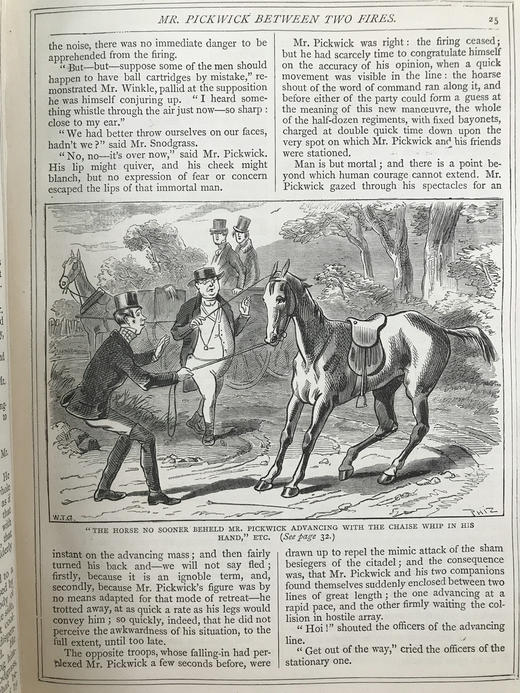 约19世纪后期 狄更斯《匹克威客俱乐部》 菲兹57幅插图 漆布精装18开 商品图13