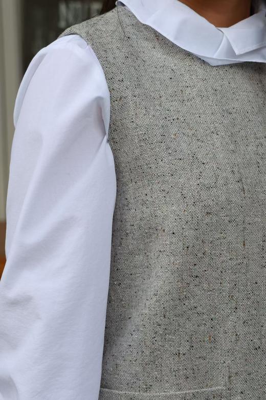 柏林画刊|英式点点花呢羊毛背心裙 商品图4