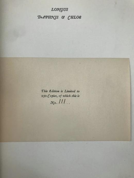 限量编号版含藏书票！1926年 隆古斯《达佛涅斯和克洛伊》 约翰·奥斯汀16幅插图 漆布精装16开 商品图3