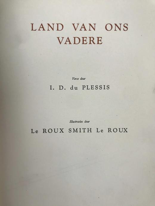 【阿非利卡语】限量2000册！1945年 普莱西斯《我们父辈的土地》 鲁克斯7幅插图 漆布精装18开 商品图2