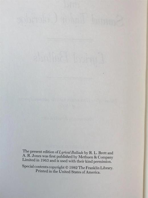 限量版！华兹华斯，柯勒律治《抒情歌谣集》 配插图 富兰克林图书馆豪华皮装本 商品图4