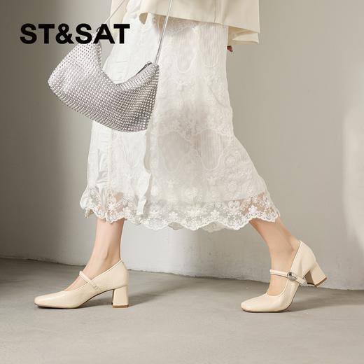 星期六26春新款复古方头一字带粗跟玛丽珍SSE1111CFJ 商品图9