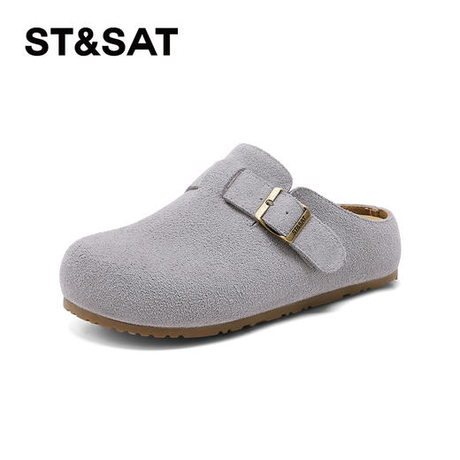 星期六26春新款复古单扣厚底增高勃肯拖SSE1110C51 商品图8