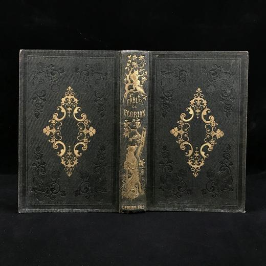 【法语】1846年 弗洛里安寓言 20幅趣味版画插图 漆布精装32开 商品图0