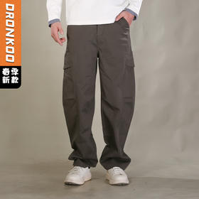 DRONKOO 2026 半松紧两侧袋盖前破缝轻工装中厚工装长裤