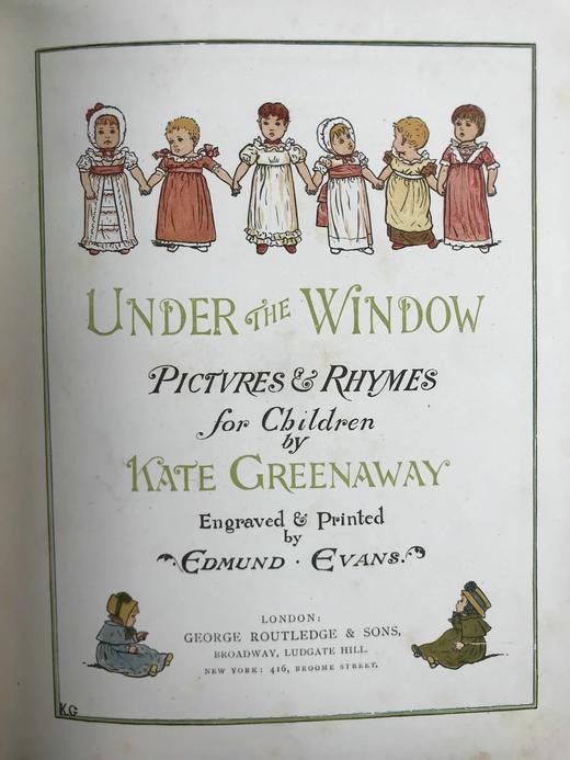 约19世纪后期 凯特·格林纳威《窗下：童画与童谣集》 数十幅精美彩色插图 精装18开 商品图2