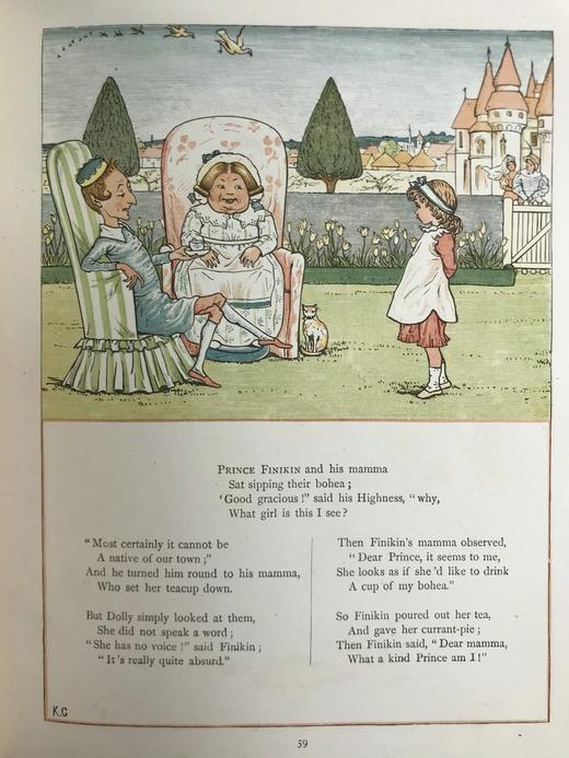 约19世纪后期 凯特·格林纳威《窗下：童画与童谣集》 数十幅精美彩色插图 精装18开 商品图6