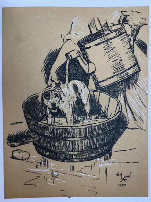 1921年 伊曼纽尔《小狗的一天》 塞西尔·奥尔丁精美插图 布脊精装36开 商品图6