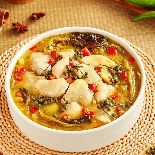 【4袋更值❗️金汤酸菜鱼400g/袋】无刺巴沙鱼片，文火熬制，汤黄美味，鲜嫩爽滑，酸香浓郁，免浆无刺巴沙鱼片预制菜金汤酸菜鱼QQ 商品图1