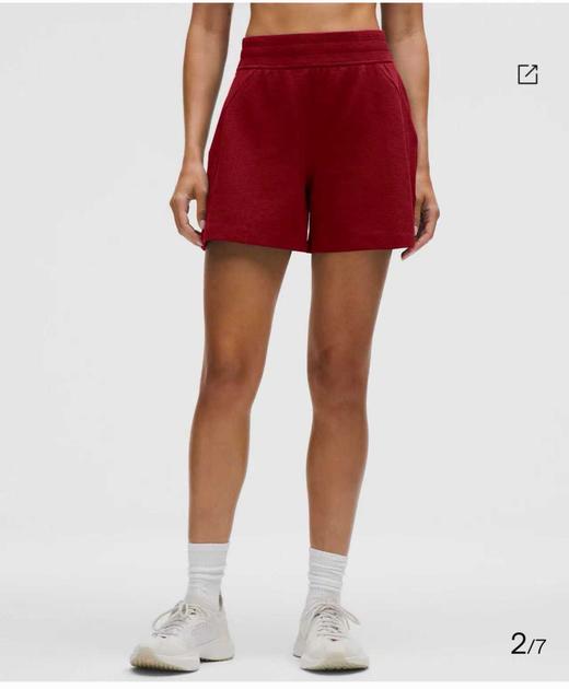 LULU 华夫格春夏女士高腰中裤短裤五分裤 Z-15830 商品图5