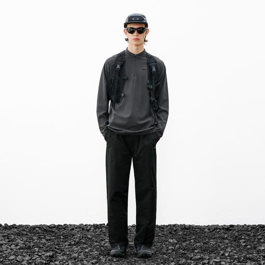 714street防晒凉感弧线落肩长袖2026春夏户外骑行运动半拉链T恤男 商品图4