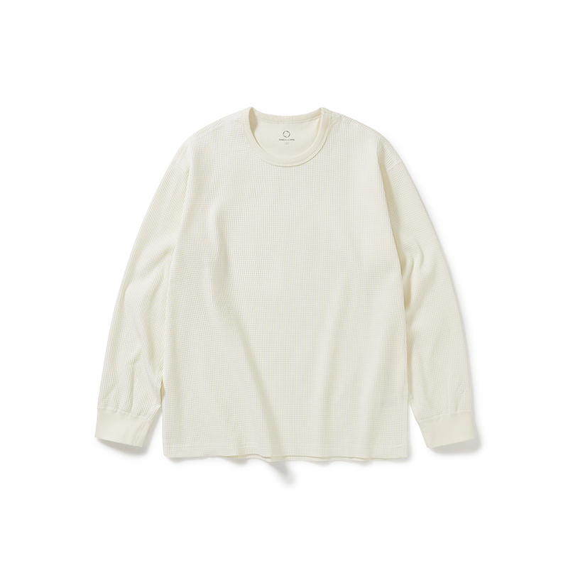 WHEELS and WIND 男女日本帝人机能性吸湿速干华夫格长袖圆领T恤