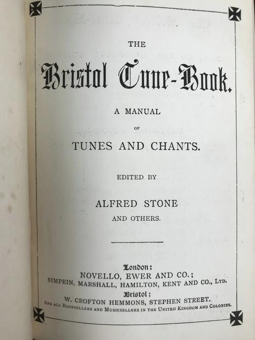 约19世纪后期 布里斯托尔圣咏乐谱集 漆布精装36开 商品图3