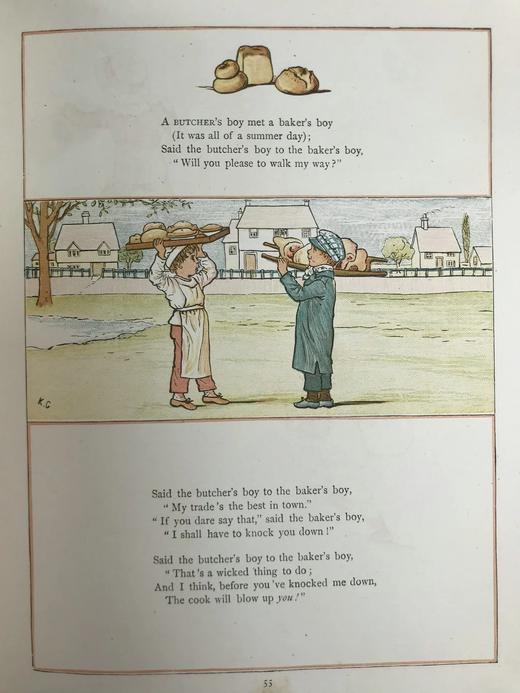 约19世纪后期 凯特·格林纳威《窗下：童画与童谣集》 数十幅精美彩色插图 精装18开 商品图9