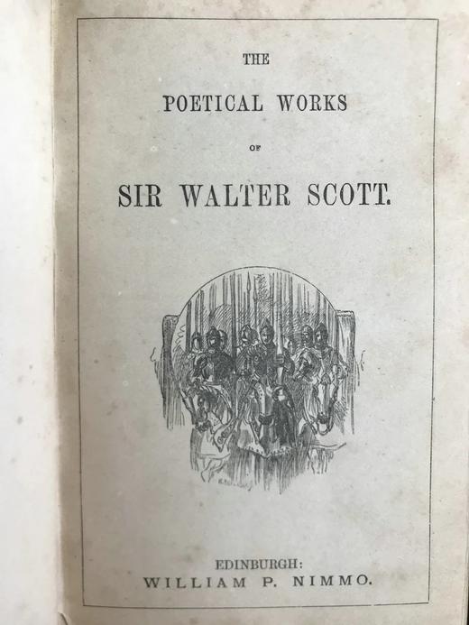 约19世纪后期 司各特诗集 配骑士群像版画插图 漆布精装64开 商品图4