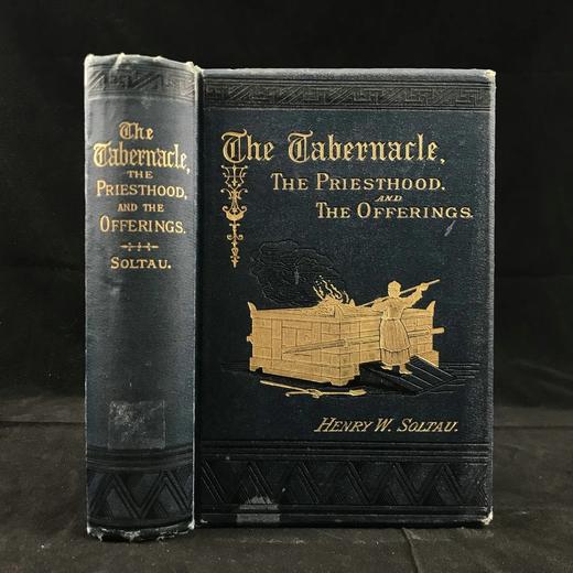 约19世纪后期 索尔陶《圣所，祭司与献祭》 配泥金彩色插图 漆布精装32开 商品图0