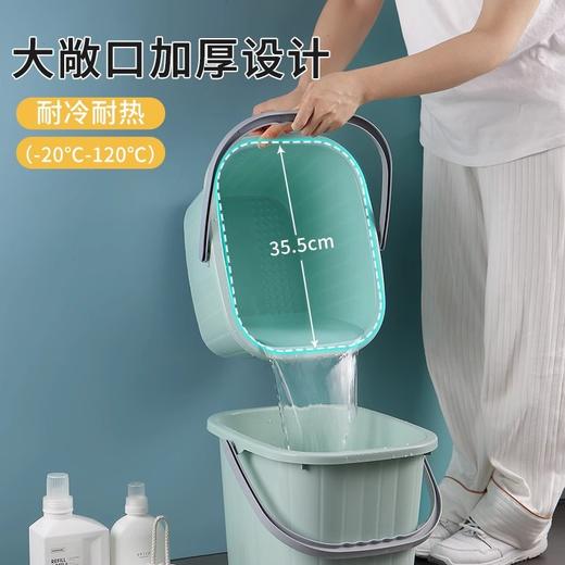 【多功能水桶带按摩凸点】加厚方形水桶家用手提塑料洗衣桶泡脚桶宿舍墩布桶拖把桶储水桶。rg 商品图2