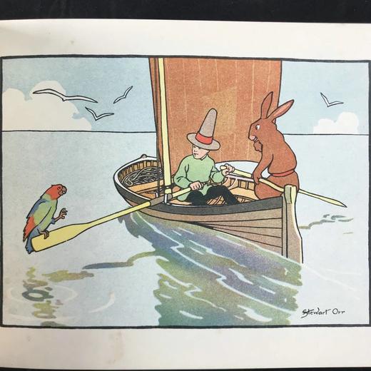 约1910年代 斯图尔特·奥尔彩色绘本《两个快活的水手》 配大量插图 精装18开 商品图11