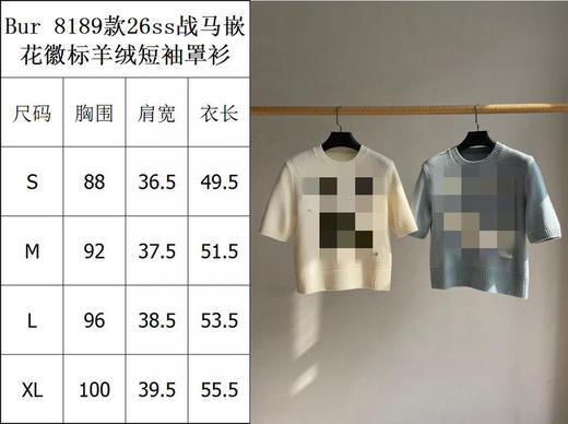 初九上新 马年穿战马 26ssBBR战马徽标 羊绒短袖套头衫 我穿XL 商品图1