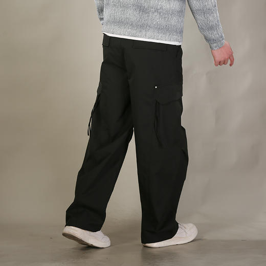 DRONKOO 2026 抽绳松紧腰两侧大袋盖膝盖捏褶中厚工装长裤 商品图3