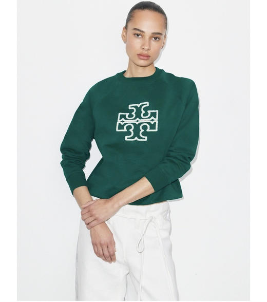 T*ory Burch汤丽·柏琦 经典双T logo毛巾刺绣插肩款卫衣 商品图3